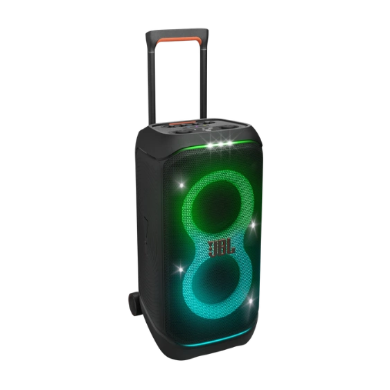 JBL PartyBox Stage 320, krachtige speaker met professionele geluidskwaliteit en lichteffecten."