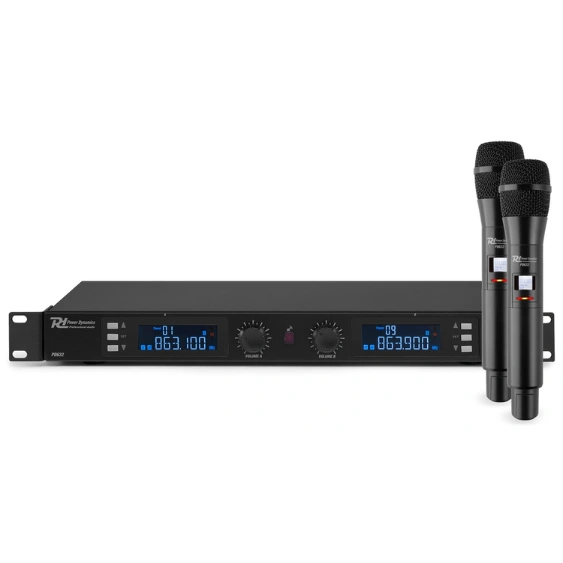 Microfoonsysteem met 2 microfoons, ideaal voor duo-optredens en evenementen.
