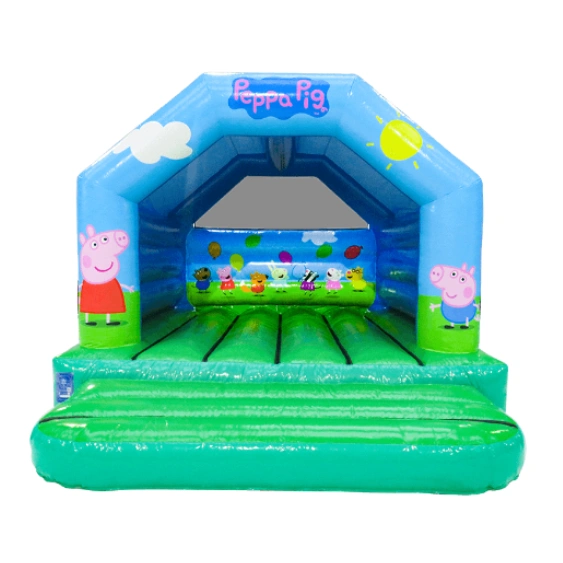 Peppa Pig Springkussen, kleurrijk en leuk voor uren speelplezier op een kinderfeest.