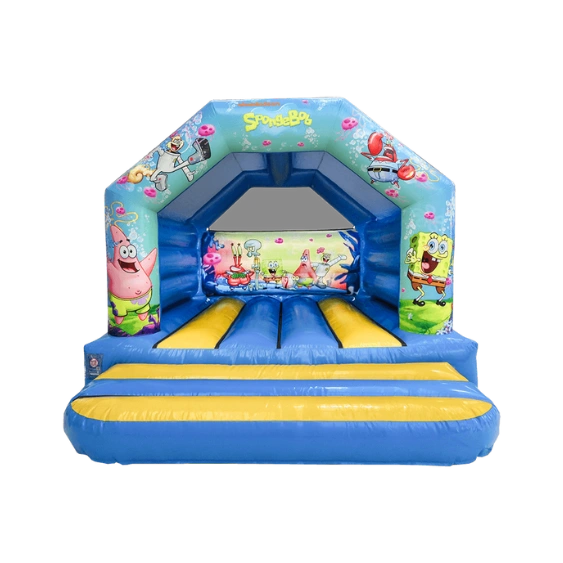 Spongebob Springkussen, kleurrijk en spannend voor uren speelplezier op elk kinderfeest.