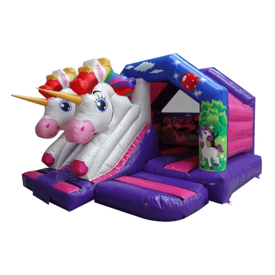 Unicorn springkussen met glijbaan