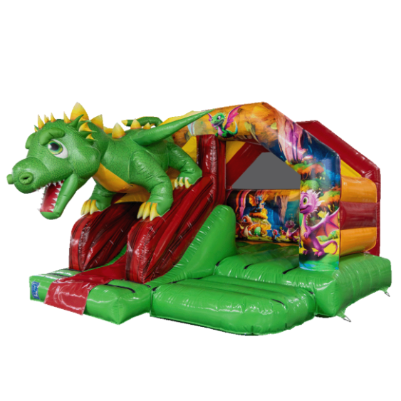 Draken springkussen met glijbaan